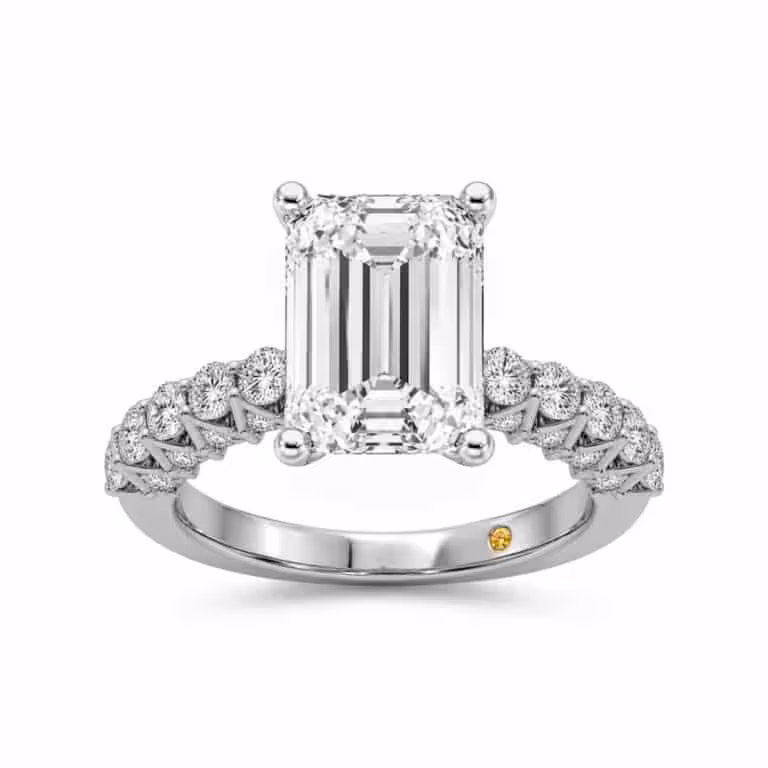 Verda Art Deco Inspired V-Prong Lab Diamond Engagement Ring