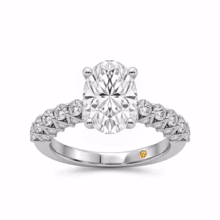 Verda Art Deco Inspired V-Prong Lab Diamond Engagement Ring