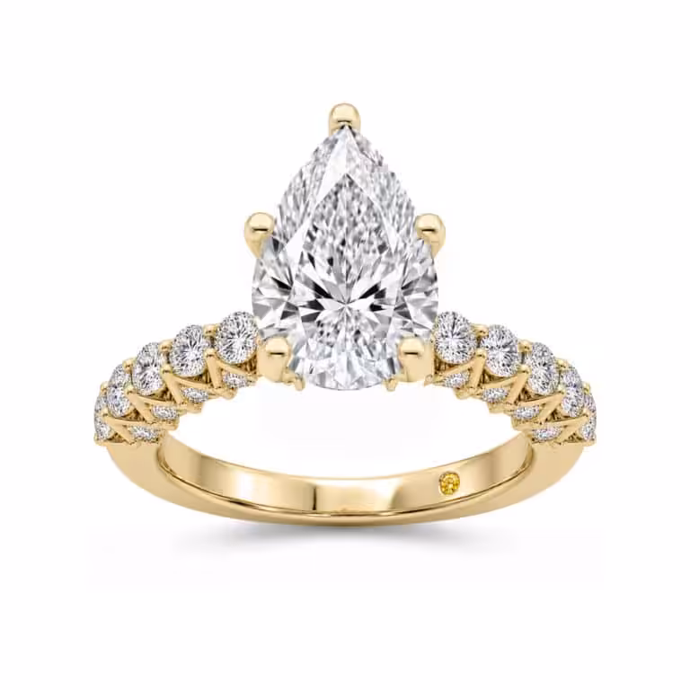 Verda Art Deco Inspired V-Prong Lab Diamond Engagement Ring