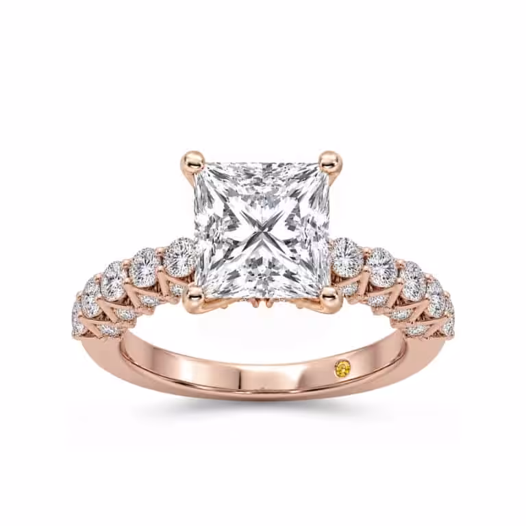 Verda Art Deco Inspired V-Prong Lab Diamond Engagement Ring