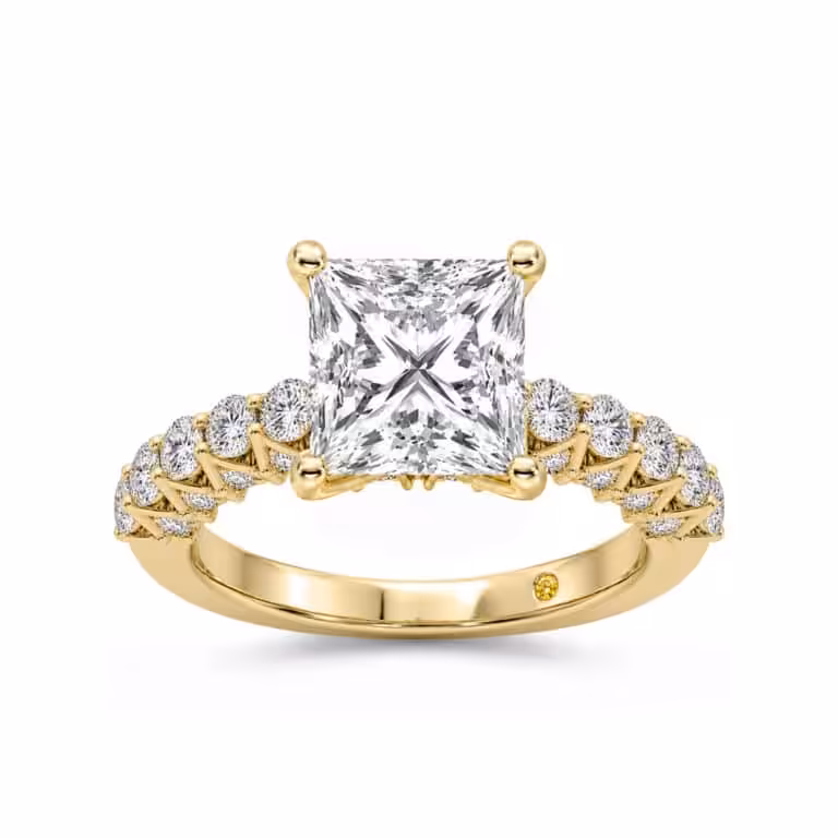 Verda Art Deco Inspired V-Prong Lab Diamond Engagement Ring