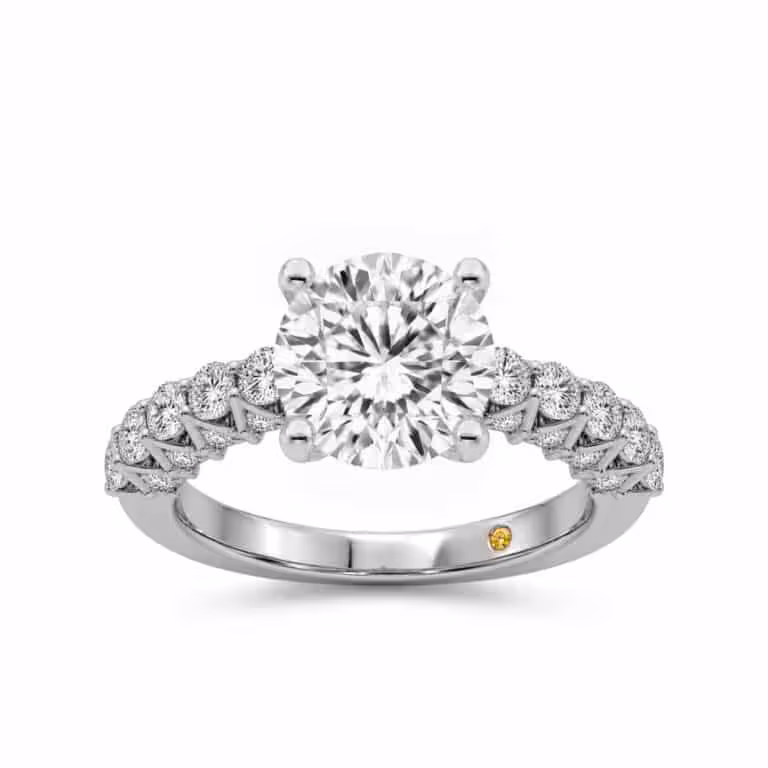 Verda Art Deco Inspired V-Prong Lab Diamond Engagement Ring