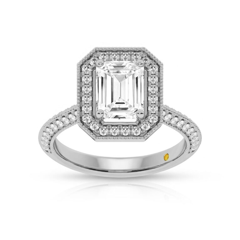 Shyne Octagonal Halo Lab Diamond Engagement Ring