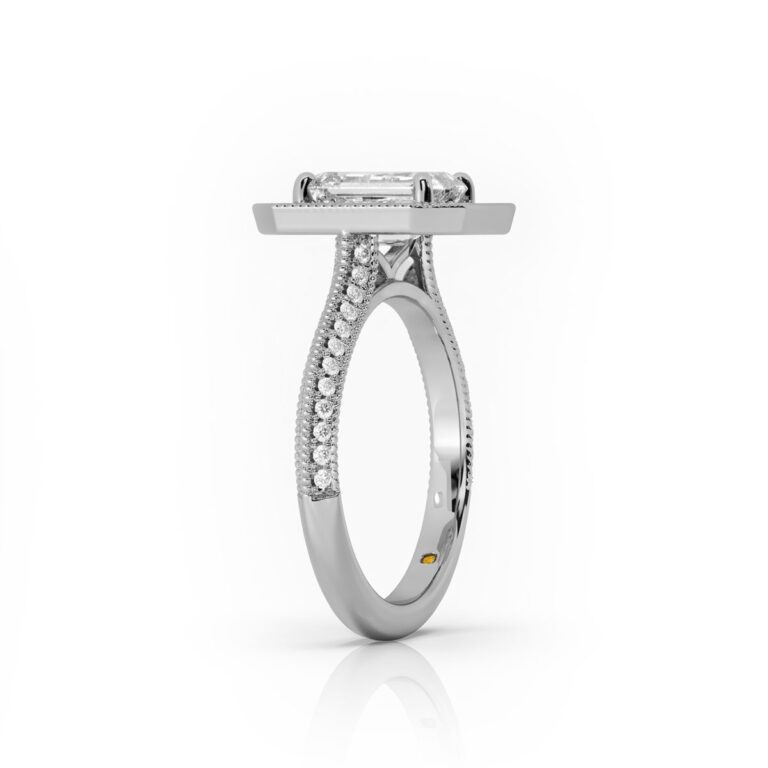 Shyne Octagonal Halo Lab Diamond Engagement Ring
