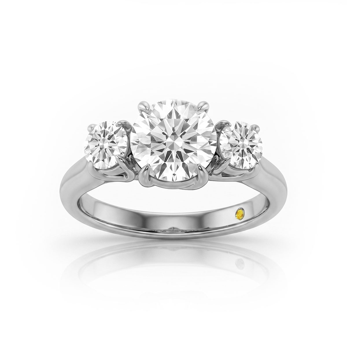 La Joya Jewelry Quintessential Three Stone Round Lab Grown Diamond Engagement Ring | White Gold 1 3/4 - 4 3/4 CT. TW.
